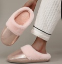 Plush shiny leather Slippers