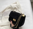 Luxury black corduroy camellia flower Crossbody Bag  