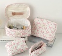 Pink bows & hearts quilted bag set
