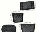 Tiny black hearts mesh bag four pieces set 