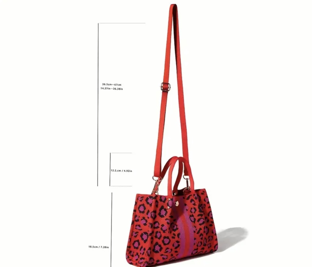Urban knitted leopard print Crossbody Bag  