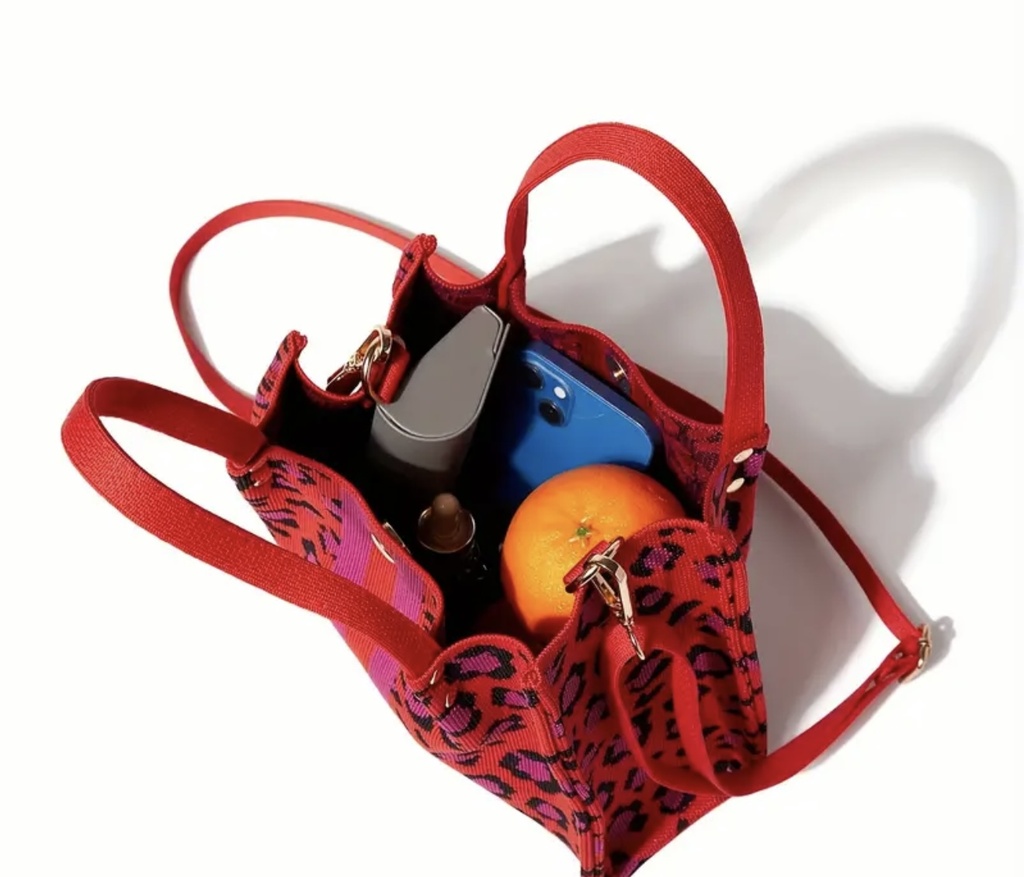 Urban knitted leopard print Crossbody Bag  