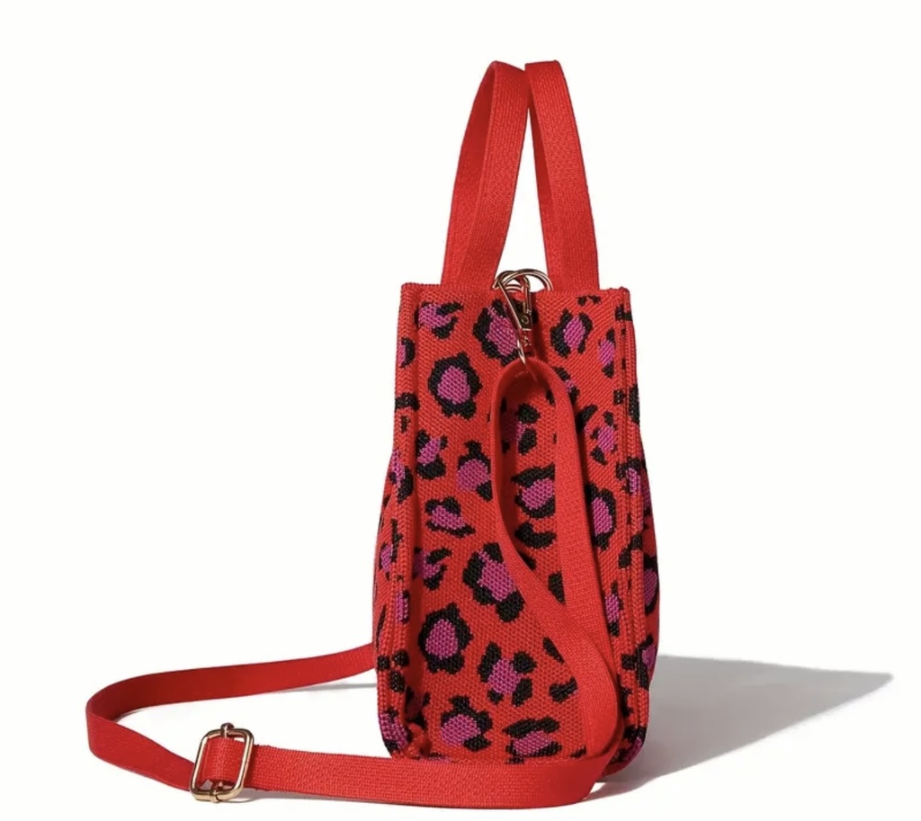 Urban knitted leopard print Crossbody Bag  