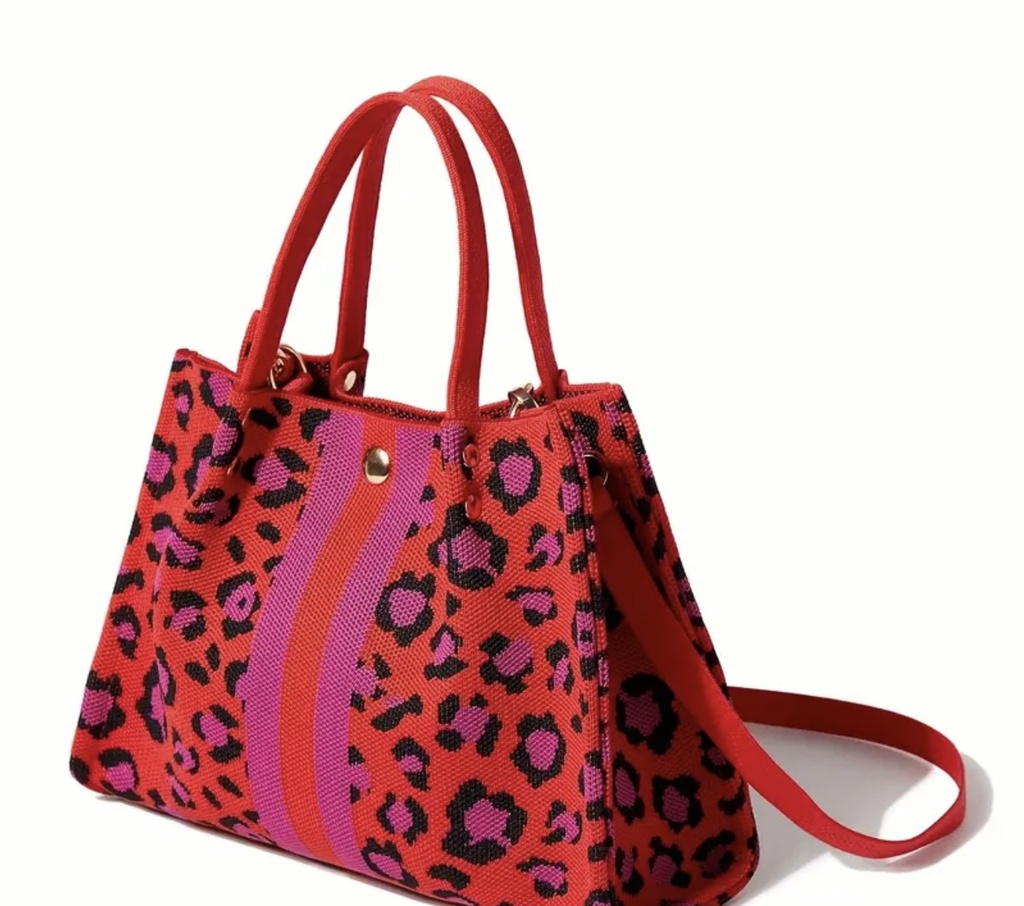 Urban knitted leopard print Crossbody Bag  