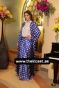 Classic white shirt and a white big polka dot skirt & reversible abaya 