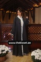 Classic white shirt and a black Small polka dot skirt & reversible abaya  