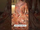 Hand beaded orange thoub dress 