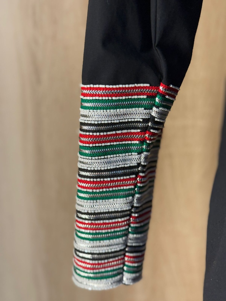 National day dress handcrafted with traditional Talli work