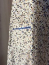 Fine print blue beaded patient gown