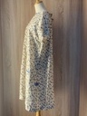 Fine print blue beaded patient gown