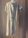 Fine print blue beaded patient gown