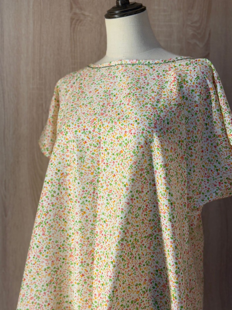 Fine Print Green Beaded Patient Gown