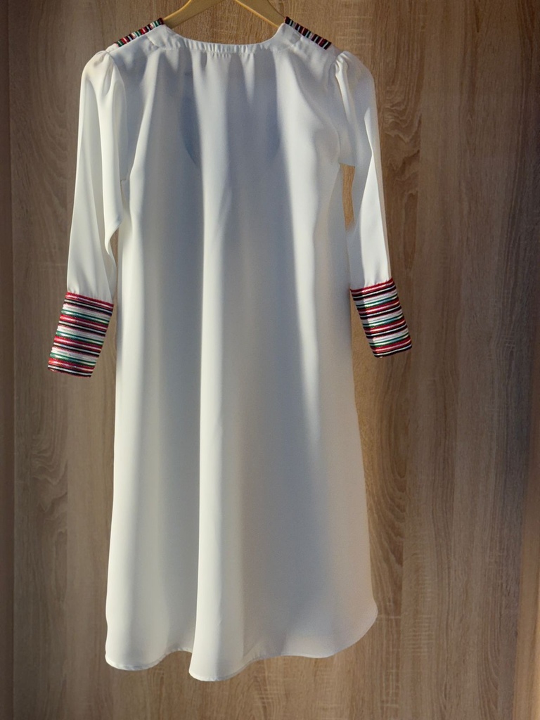 National day dress handcrafted with traditional Talli work 