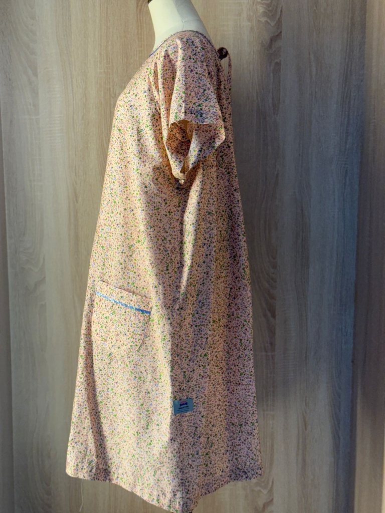 Fine Print Light Blue beaded patient gown 