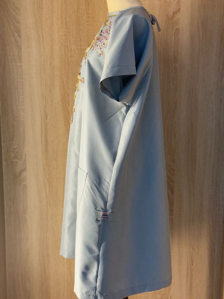 EMBROIDERED FLORAL Patient Gown