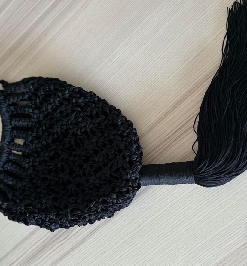 Stylish Black Macrame Bag