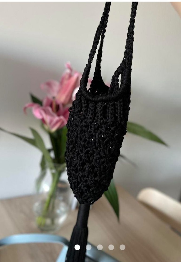 Stylish Black Macrame Bag