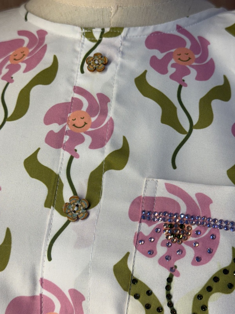 Smiley Flower Patient Gown  