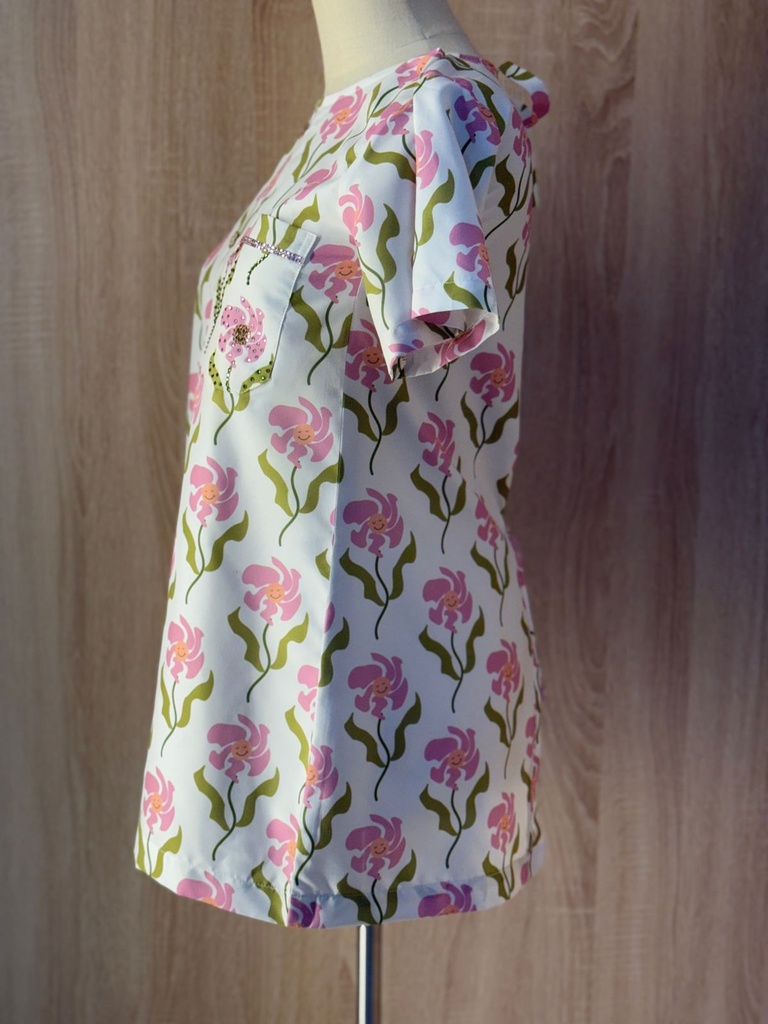 Smiley Flower Patient Gown  