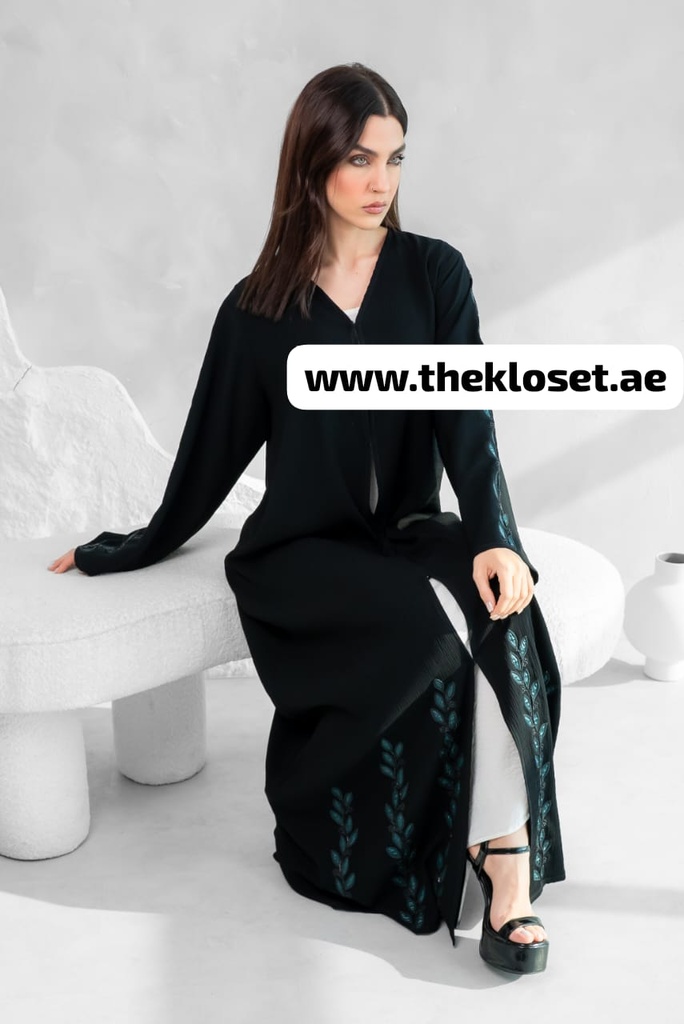 Leaves Print Abaya
