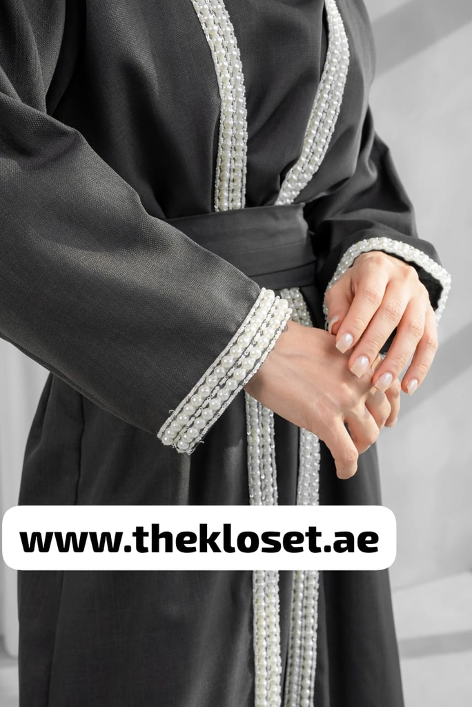 Dress embellished With bead embroidery design