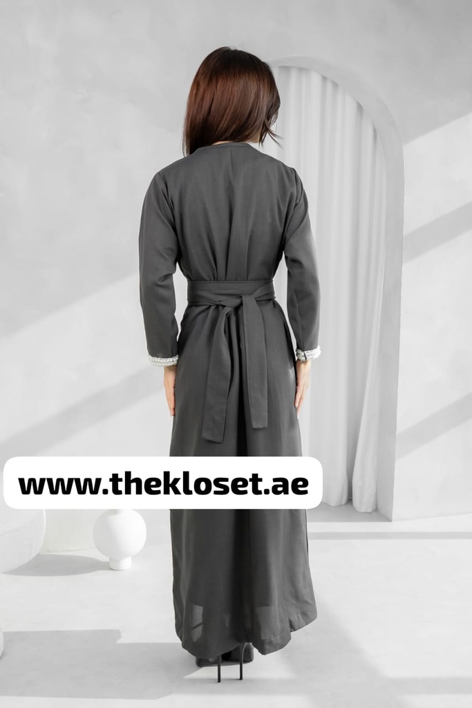 Dress embellished With bead embroidery design