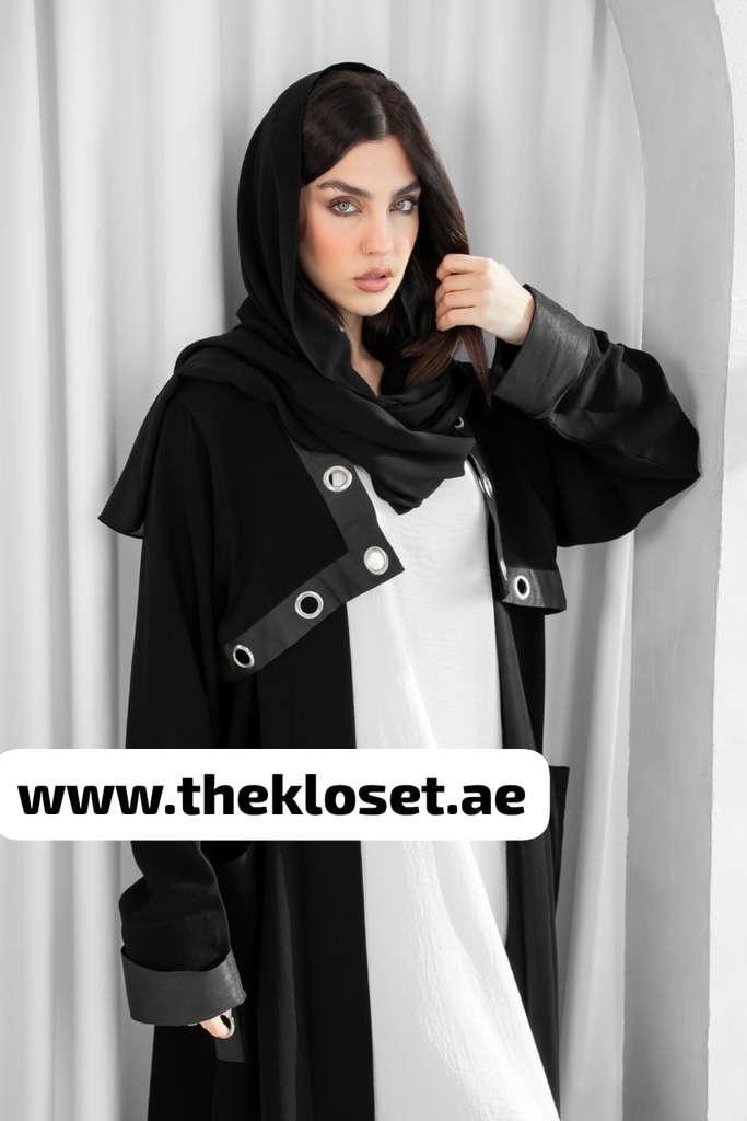Black Open Abaya With Both Side Pocket