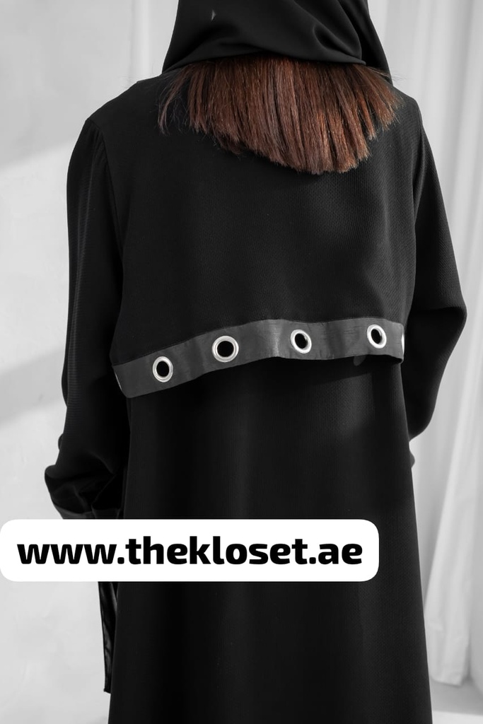 Black Open Abaya With Both Side Pocket