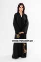 Beaded red floral black Abaya