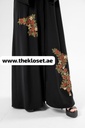 Beaded red floral black Abaya