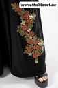 Beaded red floral black Abaya