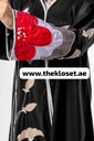 Chic Abaya with Floral Pattern and Bead Embellishments
