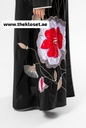 Chic Abaya with Floral Pattern and Bead Embellishments