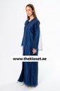 Elegant golden mesh & Dark Blue Abaya 