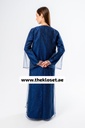 Elegant golden mesh & Dark Blue Abaya 