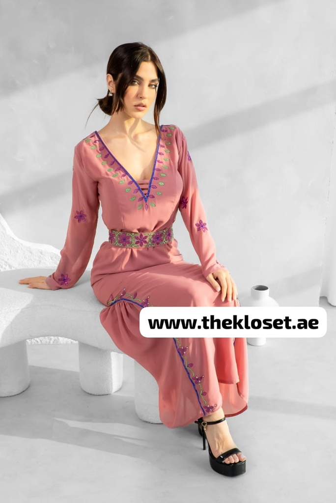 Fairy deep neckline hand beaded Dress