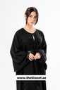 Hand beaded belted closed wide sleeves style abaya