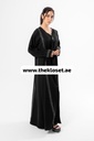 Sequin-Embellished Leaf Design Abaya