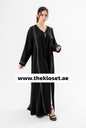 Sequin-Embellished Leaf Design Abaya