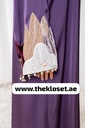 Purple Velvety Pearly Sleeves Abaya 