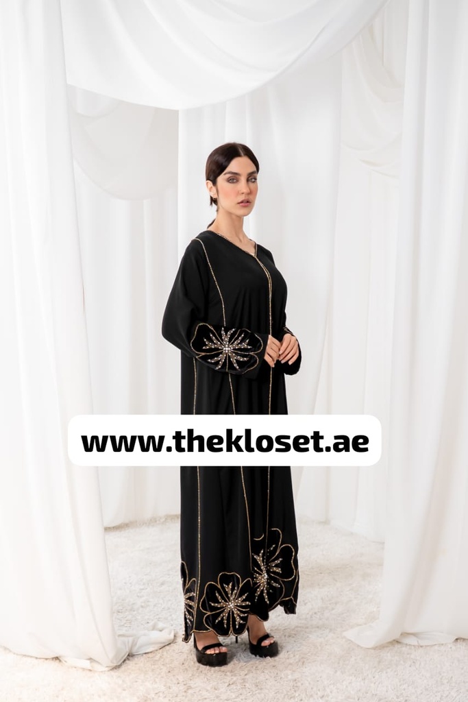 Floral Velvety  Abaya 