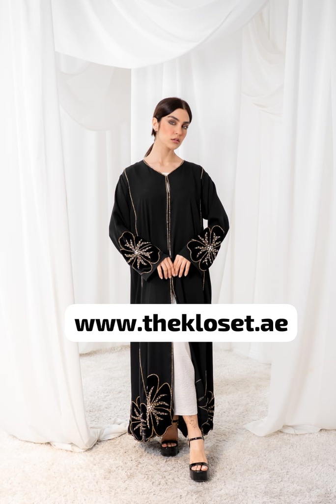 Floral Velvety  Abaya 