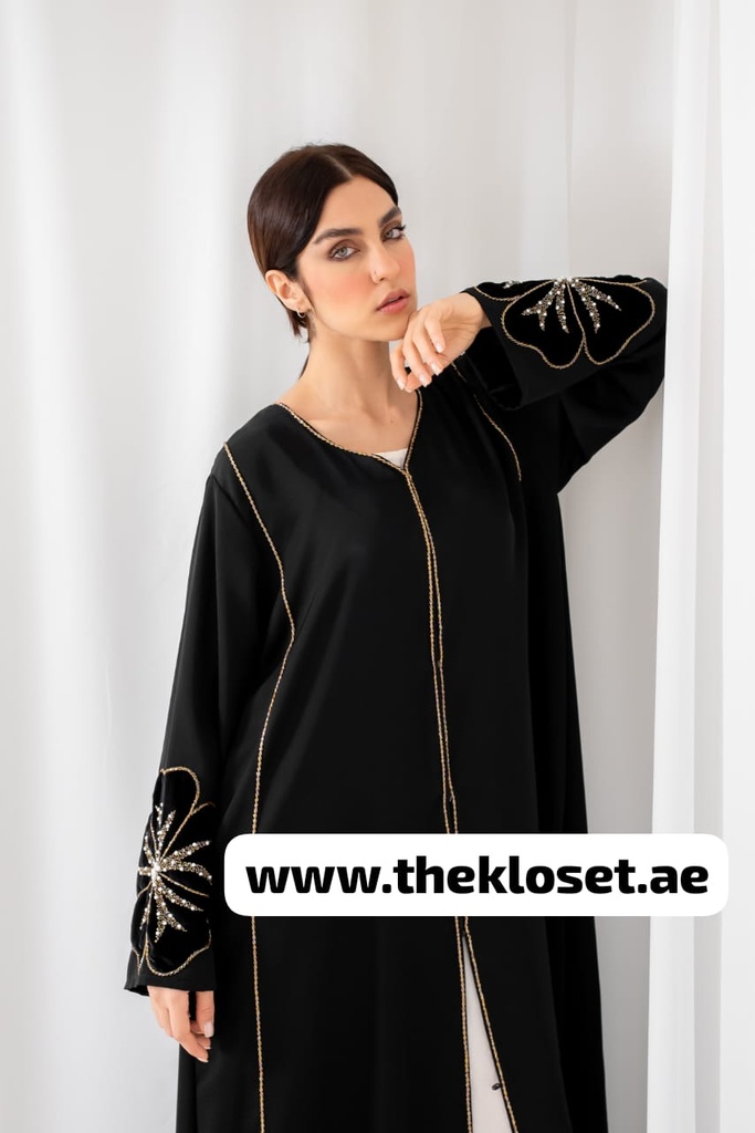 Floral Velvety  Abaya 