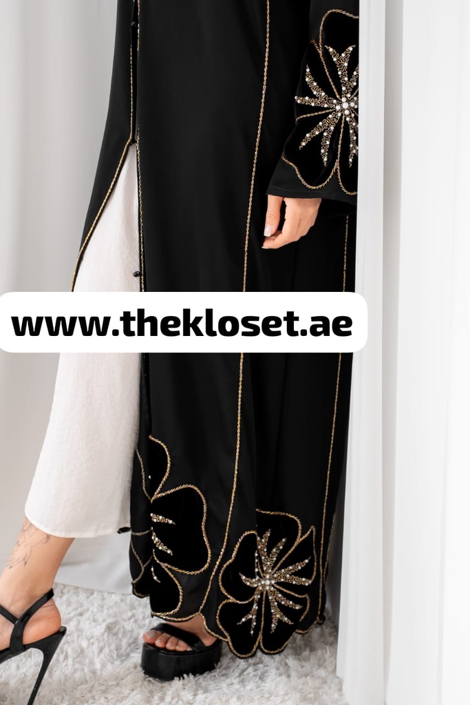 Floral Velvety  Abaya 