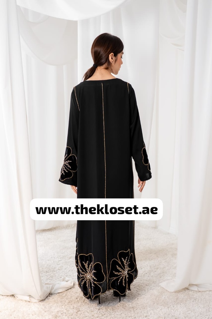 Floral Velvety  Abaya 