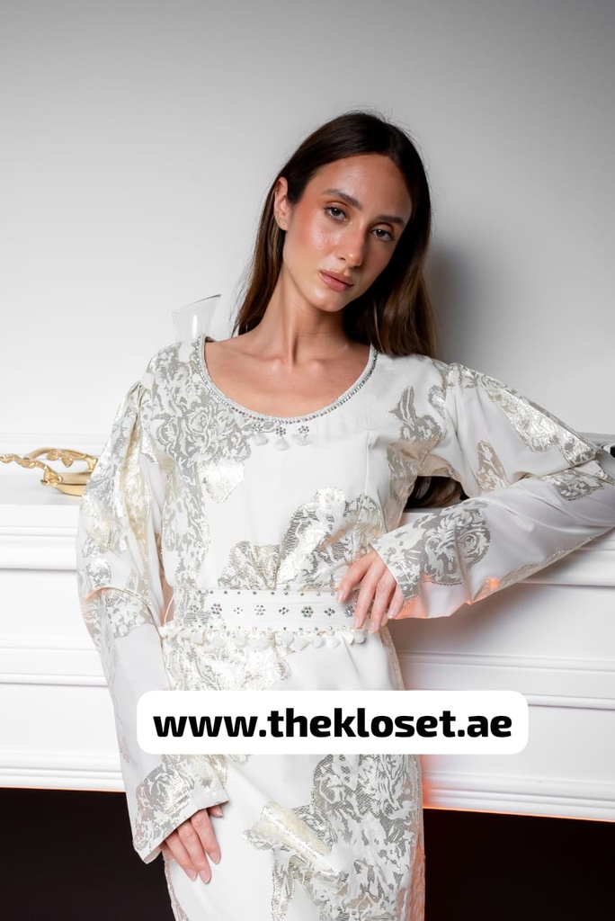 Wedding Dress With Silver Sequin Design