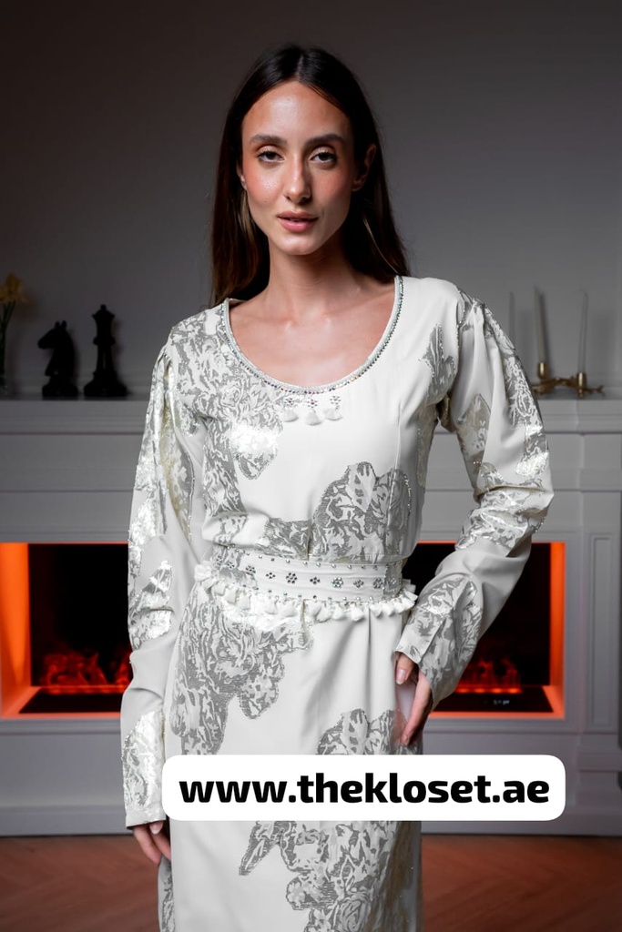 Wedding Dress With Silver Sequin Design