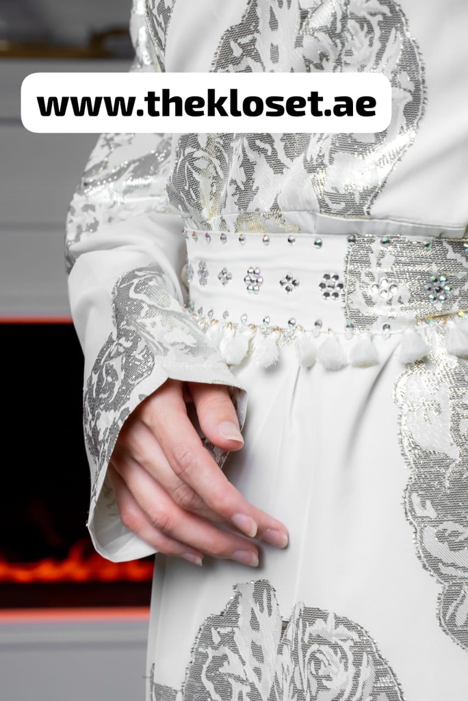 Wedding Dress With Silver Sequin Design