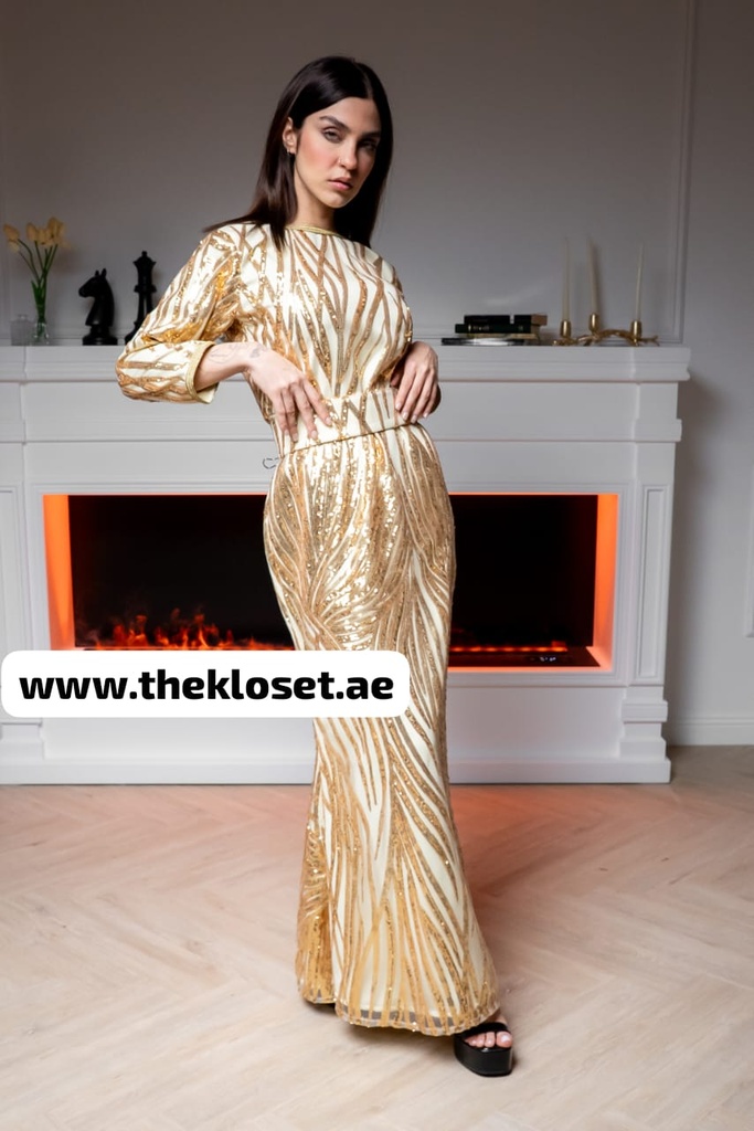 Golden sequins kaftan