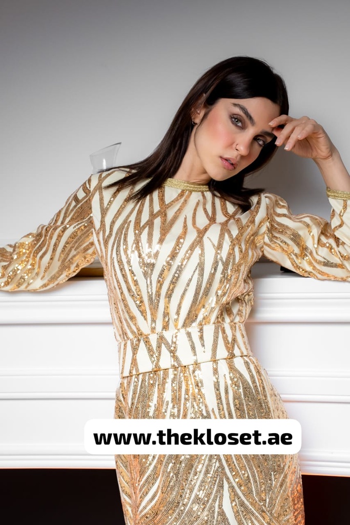 Golden sequins kaftan